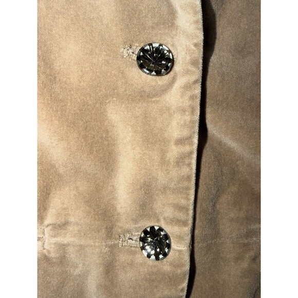 Old Navy Tan Velvet Blazer Jacket Lace Cuff Vintage Victorian Style Women's Sz M - Picture 9 of 12